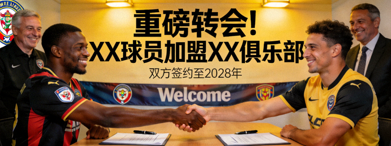 体育转会新闻头条，球员握手签约照片
